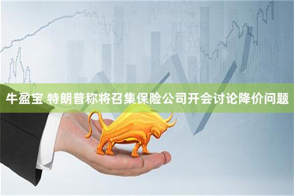 牛盈宝 特朗普称将召集保险公司开会讨论降价问题