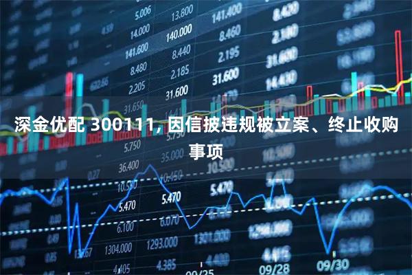 深金优配 300111, 因信披违规被立案、终止收购事项