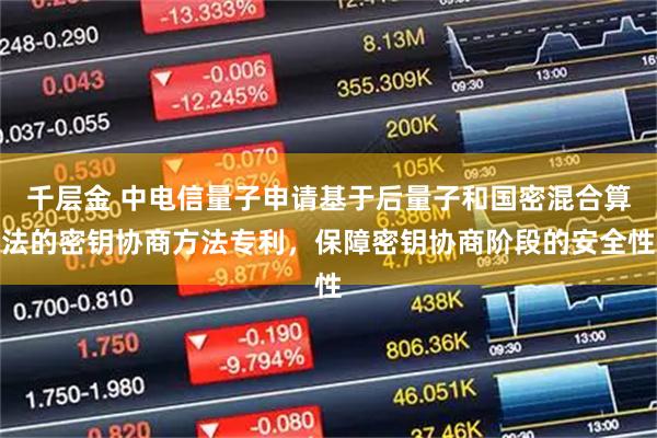 千层金 中电信量子申请基于后量子和国密混合算法的密钥协商方法专利，保障密钥协商阶段的安全性