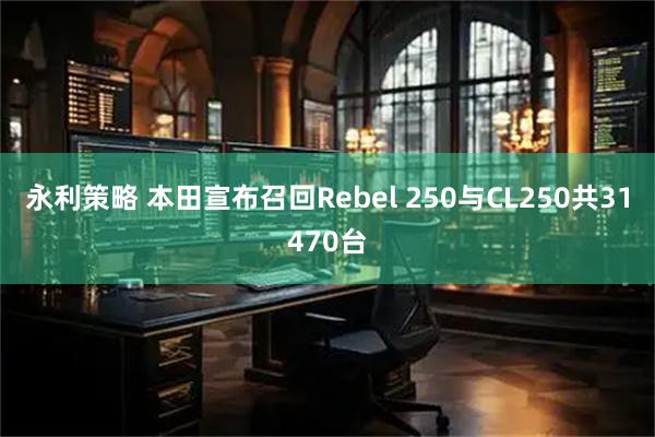 永利策略 本田宣布召回Rebel 250与CL250共31470台